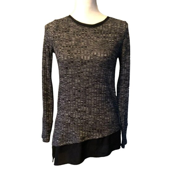 Simply Vera Vera Wang Blouse Womens XS Used Black Gray - Picture 3 of 16